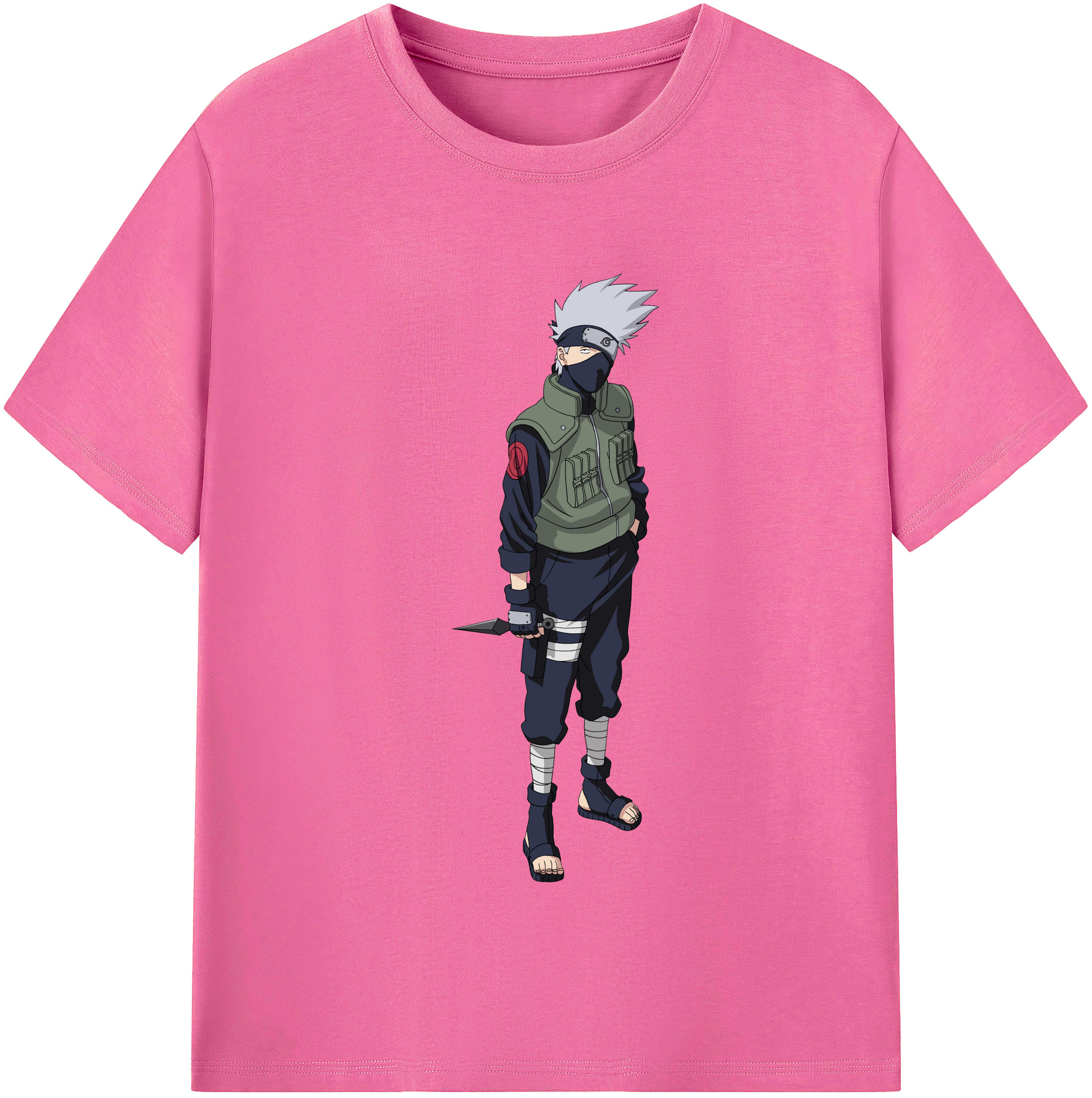 （画像用） NARUTO -ナルト- はたけ カカシ Hatake Kakashi レディースカジュアルプリントTシャツ（綿100％）